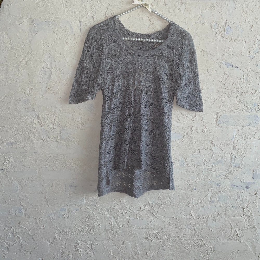 Anthropologie Knitted & Knotted Open Weave Top XS